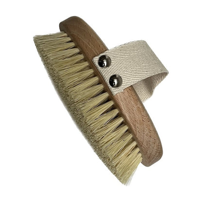 Szczotka do masażu, 100% tampico, pasek 100% bawełna, drewno woskowane buk